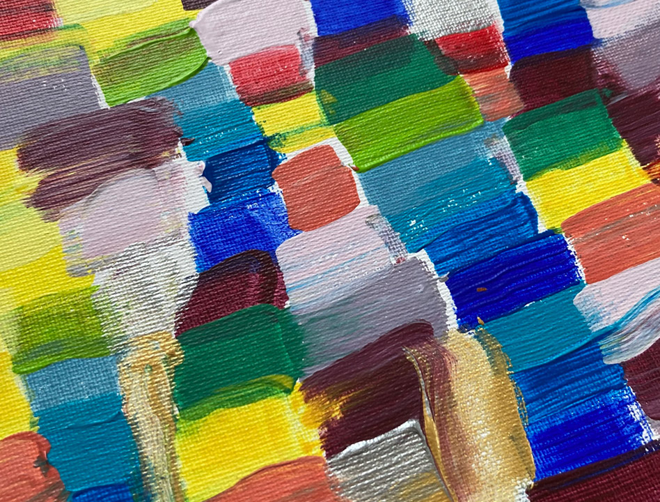 gros plan sur des touches de peinture de toutes les couleurs